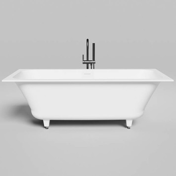 Salini Orlanda Axis Kit Встраиваемая ванна на ножках 170х75х60см., UpDown, сифон, интегрированный слив-перелив, материал: S-Stone, цвет: белый матовый. 103323M-1