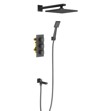 Timo SX-0199/03SM Tetra-Thermo Набор для комплектации ванны, с термостатом, черный SX-0199/03SM
