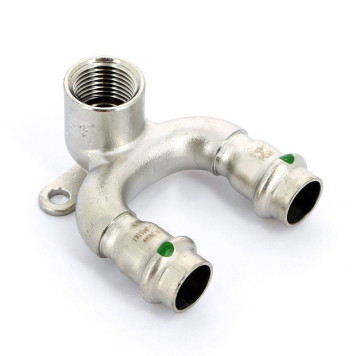 Водорозетка проходная пресс-В Viega 15 x 1/2 нерж.сталь Sanpress Inox-3