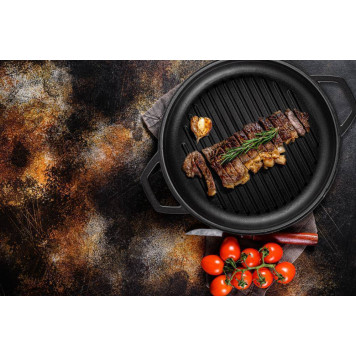 Сковорода с двойной ручкой HS Y KTV 16 SH BLACK MAT-4