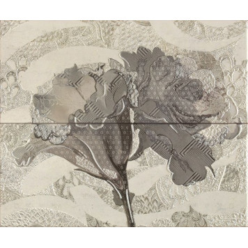 Frades Conjunto Floral Gris Панно комплект из 2 плиток 250х600 мм/500х600 мм