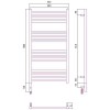 Сунержа Модус 3.0 Полотенцесушитель электрический 50x100h, лев., цвет: темн. титан муар 15-5700-1050