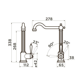 Omoikiri Toshima-SI Смеситель для кухни с возм. подключить фильтр, цвет: античное серебро 4994326-1