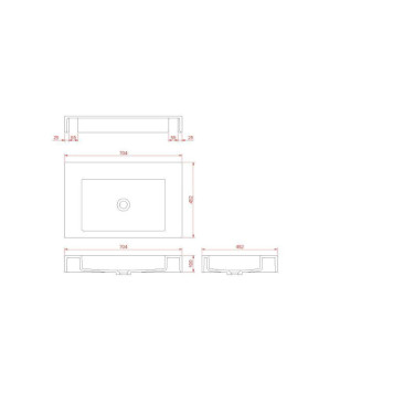 Armadi Art Flat Раковина подвесная 70,4х45,2х10h см, цвет: белый 888-70-3