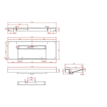 Armadi Art Flat Раковина мебельная прямоугольная 121х45,2х8h см, цвет: белый 859-120-CLCT-3