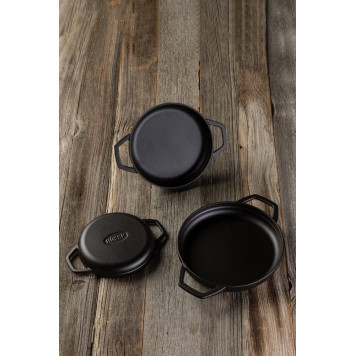 Сковорода с двойной ручкой HS Y KTV 16 SH BLACK MAT-2