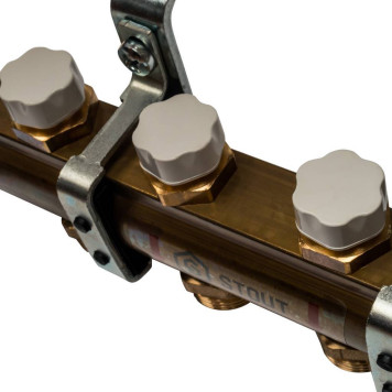 Распределительный коллектор STOUT из латуни без расходомеров 4 вых.-6