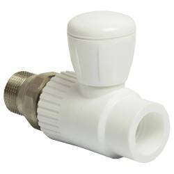 Кран шаровой THERMOLIGHT американка PP-R прямой 25х3/4 quot; белый