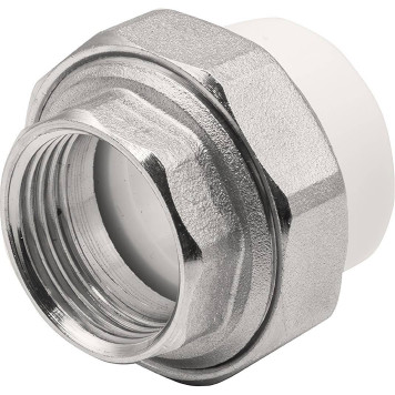 Муфта THERMOLIGHT комбинированная разъемная PP-R ВР 32х1 белый (5/100)