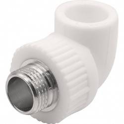 Угольник THERMOLIGHT комбинированный PP-R НР 20х1/2 quot; белый (20/120)