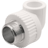 Угольник THERMOLIGHT комбинированный PP-R НР 20х3/4 белый (20/140)