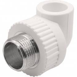 Угольник THERMOLIGHT комбинированный PP-R НР 20х3/4 quot; белый (20/140)