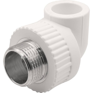 Угольник THERMOLIGHT комбинированный PP-R НР 20х3/4 белый (20/140)