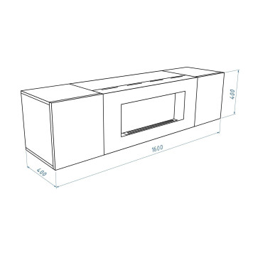 Тумба с биокамином Firelight BFP-P1600 дуб вотан-6