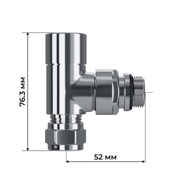 Набор термостатический трехосевой Royal Thermo Design Pro 15мм М30х1,5 (Хром)-5