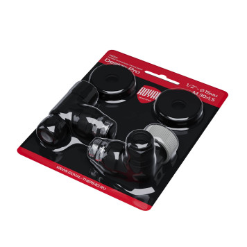Набор термостатический трехосевой Royal Thermo Design Pro 15мм М30х1,5 (Черный)-7