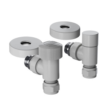 Набор термостатический угловой Royal Thermo Design Pro 15мм М30х1,5 (Белый)-1