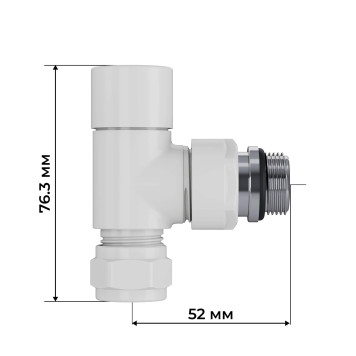 Набор термостатический трехосевой Royal Thermo Design Pro 15мм М30х1,5 (Белый)-3