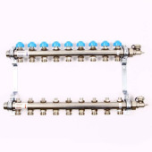 Коллекторная группа из нержавеющей стали с балансировочными и термостатическими вентилями UNI-FITT Н 1 х 3/4 9 выходов