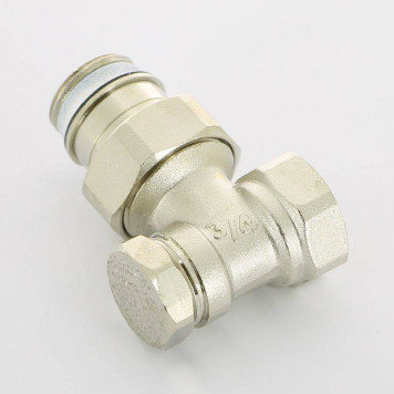 Вентиль обратный Simplex угловой НВ 3/4 никелированный с разъемным соединением-2