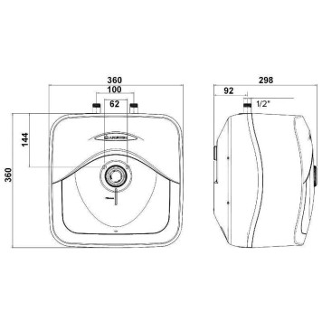 Водонагреватель электрический накопительный Ariston ABS ANDRIS LUX 6 OR над раковиной 6л эмаль мех.упр-е-4