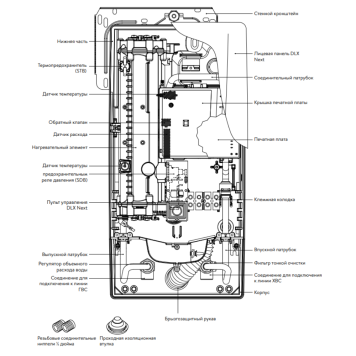 Водонагреватель электрический проточный 220 в Clage DLX NEXT 21-5