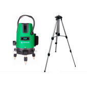 Комплект Лазерный уровень INSTRUMAX Constructor 4D GREEN+Штатив телескопический с резьбой 1/4 (5/8) дюйма INSTRUMAX TR-120