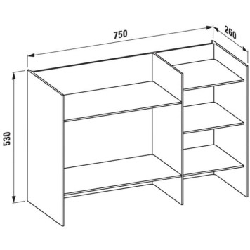 Laufen Kartell Стеллаж, 75х26х53см, пластик, напольный, цвет: синий. 3.8933.1.083.000.1-1