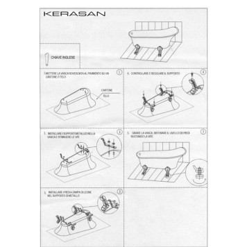 Kerasan Retro Ванна new отдельностоящая, 170х77/66см, глубина ванны 44,5см, цвет: белый, ножки золото-3