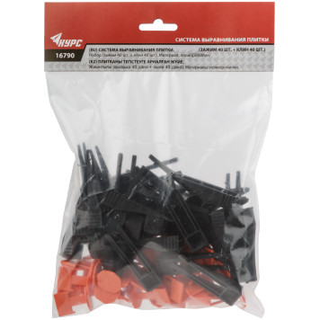 СВП ( Система Выравнивания Плитки), Зажимы Флаг 40 шт. и Клинья 40 шт., набор, ширина шва 1,5 мм-1