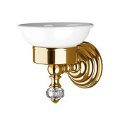 DevonDevon Gemstone Мыльница подвесная, цвет: античная латунь/белый. GEM701-OTS