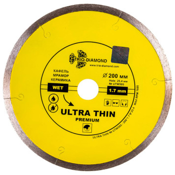 Диск алмазный Trio-Diamond 200*25,4 Сплошной ультратонкий hot press UTW505