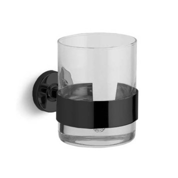 Bertocci Cinquecento Стакан подвесной, цвет: прозрачное стекло/черный матовый