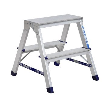 Стремянка Алюмет 2 ступени двусторонняя алюминиевая (7202)