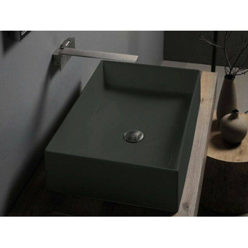 Раковина, Scarabeo, Teorema 2.0, шгв 600-400-140, отверстия для смесителя-отсутствуют, BIOKER, цвет-Ardesia