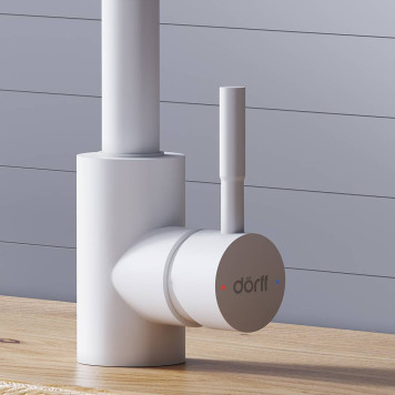 D3007533 Смеситель для кухни с вытяжным изливом, белый-5