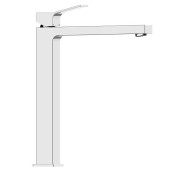 Bossini Aki Line Смеситель для раковины AKI-T высокий с донным клапаном 1rdquo;1/4 и гибкая подводка из нерж. стали 3/8rdquo;., цвет: хром. Z00709.030