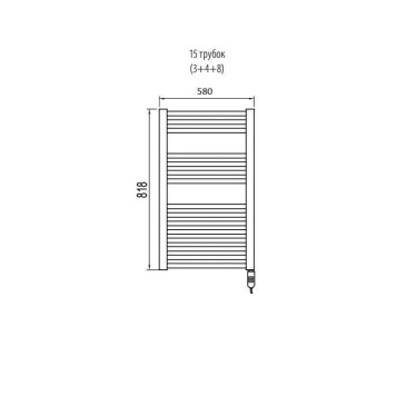 Irsap Ares Полотенцесушитель электрический 58x81.8x3см (15 трубок-2 промежутка), мощность: 400 ватт, с выключателем, провод: 120см, цвет: белый (01)-3