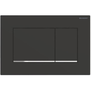 115.883.14.1 клавиша двойного смыва Sigma 30 NEW к 111.300/350/361/362/380/390/796 не оставляет отпечатков пальцев, черный мат/хром глянц/черный мат 115.883.14.1