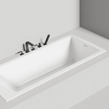 Salini Cascata kit Встраиваемая ванна 180х80х60см, донный клапан, материал: S-Sense, цвет: белый матовый. 104513M-1