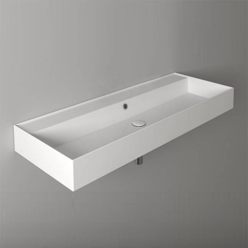 Simas Agile Раковина подвесная 121х46 см, с переливом, без отв. под смеситель, цвет: белый-1