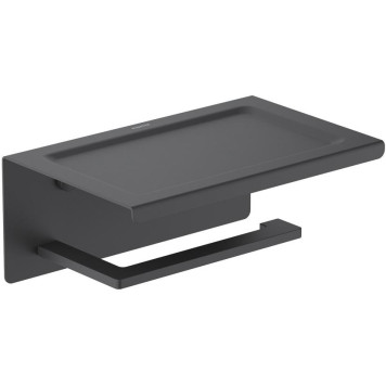 AQ4309MB ЛИБРА бумагодержатель с полкой, матовый черный AQ4309MB