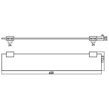 Emco Loft Полка, 600 mm, подвесной, цвет: хром/хрусталь-1