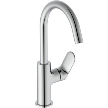 Ideal Standard Ceralife O Смеситель для раковины, на 1 отв., H21.5см., с поворотным изливом, с донным клапаном, цвет: хром. BE016AA