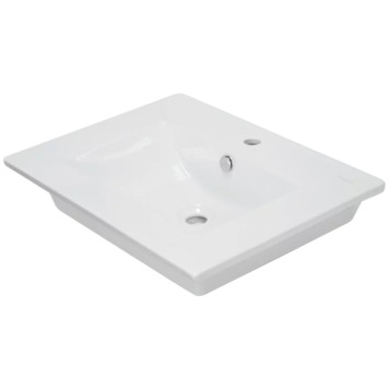 AQ 27181 Sanita Luxe Quadro 60 Раковина мебельная 610х471х164(20) мм, с отв. под смес., с отв. перел WB.FN/Quadro/60-C/WHT.G/S