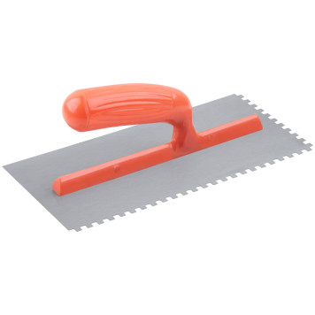 Гладилка стальная с пластиковой ручкой, 280х130 мм зубчатая, зуб 6х6 мм-5