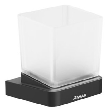 Держатель со стаканом (стекло) TD 210.20 черный X07P557