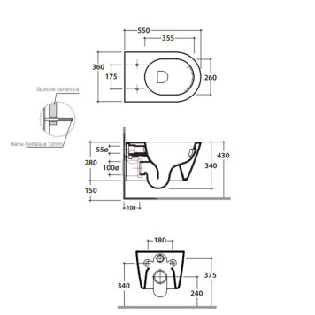 Globo Forty3 Унитаз подвесной 55х36см., с системой Cleanstorm, цвет: белый. FNS02BI-1