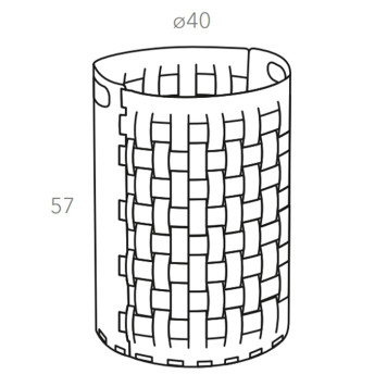 ADJ Круглая корзина для белья Dubai, D40xH57 см., цвет: устричный/пепельная роза. 2057.02.TS30-1