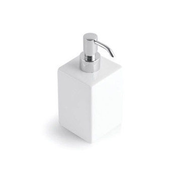 Bertocci Le Ceramiche Дозатор для жидкого мыла, настольный 7,5хh18х7,5см., цвет: белая керамика/хром. 123 4607 0000